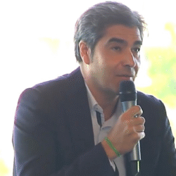 Ángel Haro en la presentación de Antony con el Betis