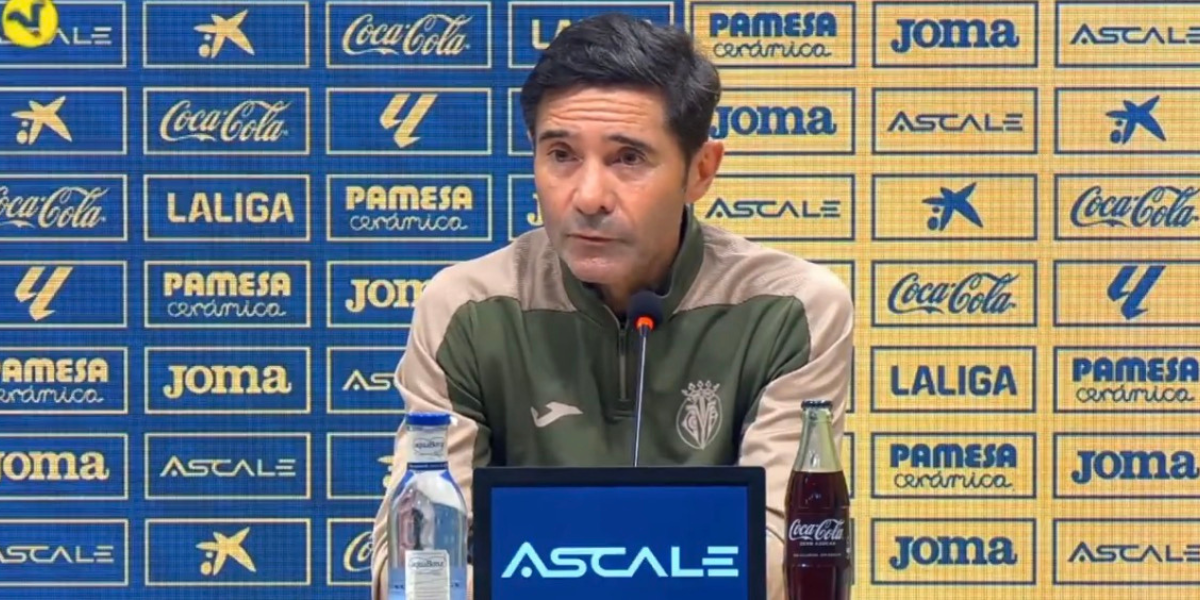 Marcelino en una rueda de prensa con el Villarreal