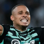 Natan celebrando una victoria de Betis