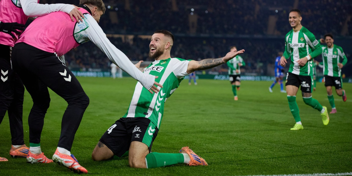 Ruibal celebrando un gol ante el Getafe