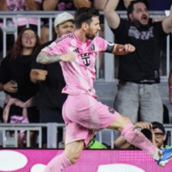 Messi celebrando un gol con el Inter de Miami