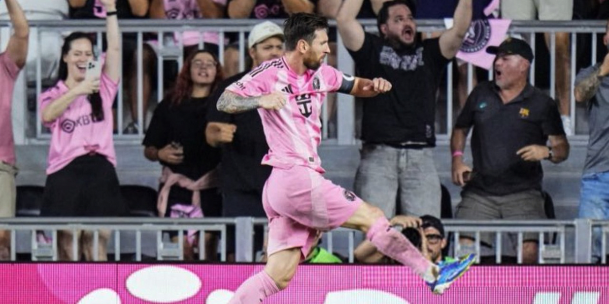 Messi celebrando un gol con el Inter de Miami