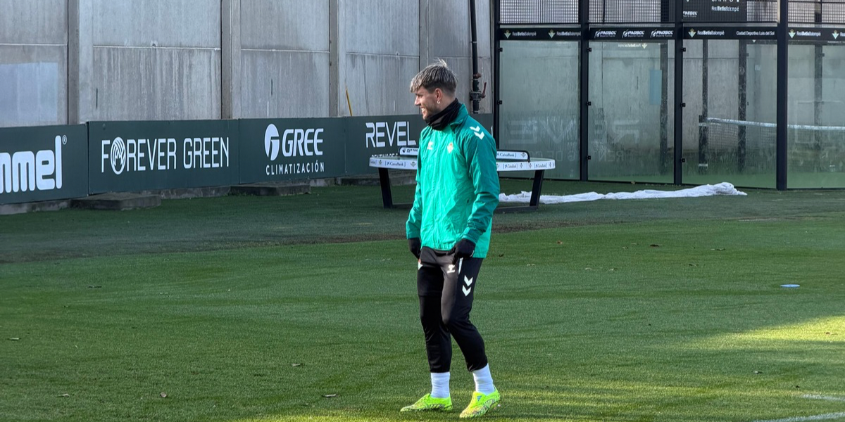 Lo Celso en el entrenamiento del Betis de este martes