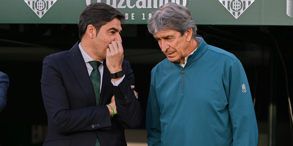 Haro conversando con Manuel Pellegrini