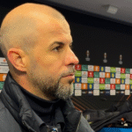 Manu Fajardo atiende a los medios en Zagreb