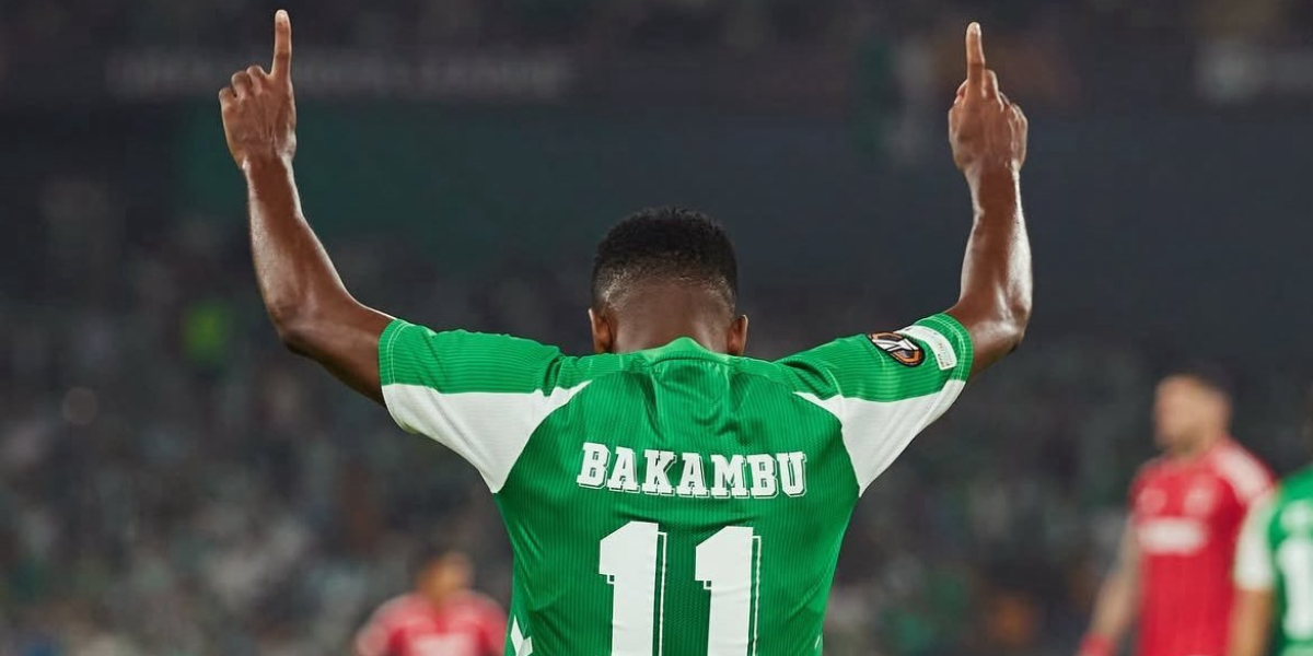 La celebración de Bakambu de un gol europeo con el Betis