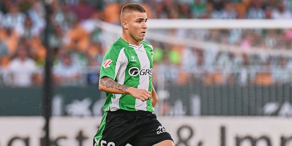 Pablo García en un encuentro liguero del Betis 