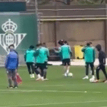 Entrenamiento del Betis, previo al choque ante el Feyenoord