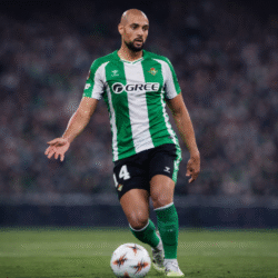 Amrabat durante un partido con el Betis