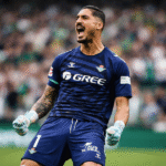 Valles, tras parar un penalti ante el Valencia