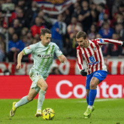 Fidalgo durante el encuentro ante el Atlético de Madrid