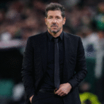 Simeone en el duelo en La Cartuja