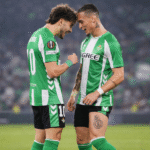 Abde y Antony celebrando un gol con el Betis