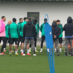 Entrenamiento del Betis previo al choque ante el Atleti