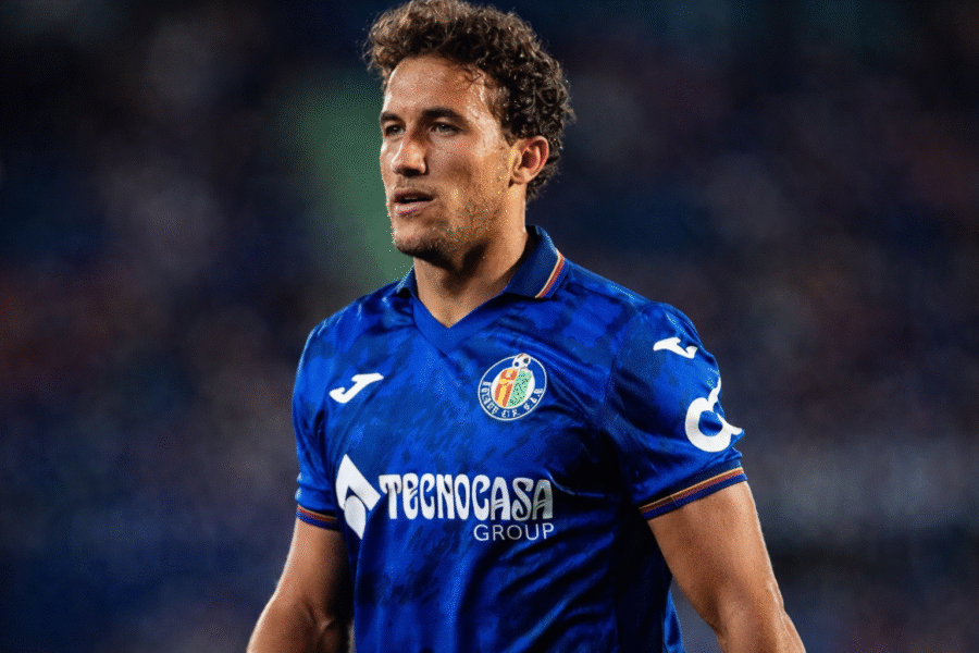 Milla durante un partido con el Getafe