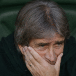 Manuel Pellegrini, en el banquillo del Betis