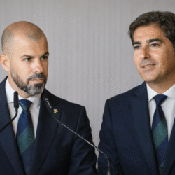 Haro y Fajardo en una presentación del Betis