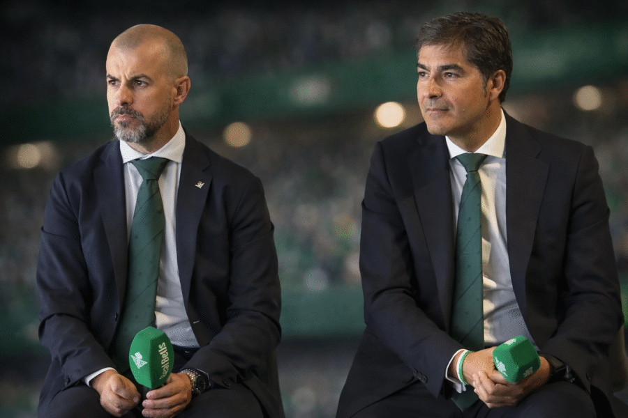 Haro y Fajardo en la presentación de un fichaje del Betis