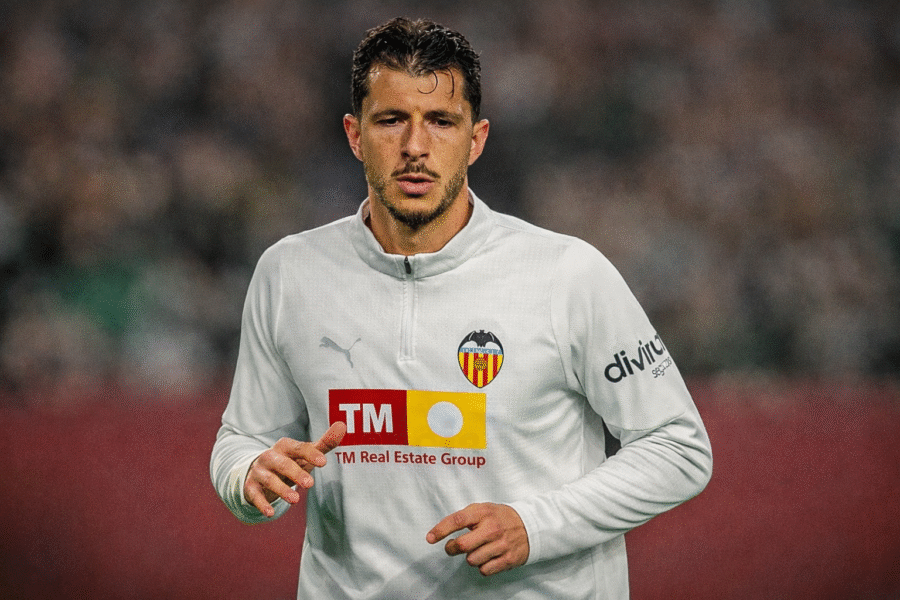 Guido Rodríguez durante un calentamiento