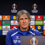 Pellegrini en la rueda de prensa previa al Panathinaikos