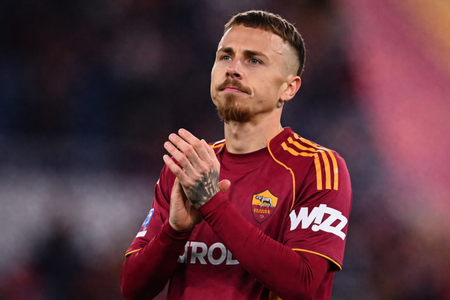 Angeliño tras un partido con la Roma