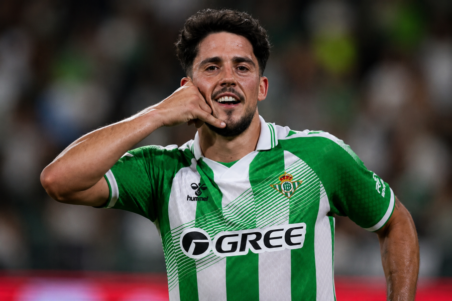 Fornals celebrando su último gol de la temporada