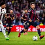 Iker losada durante el duelo ante el Mallorca