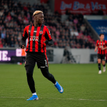 Franculino durante un encuentro con el Midtjylland