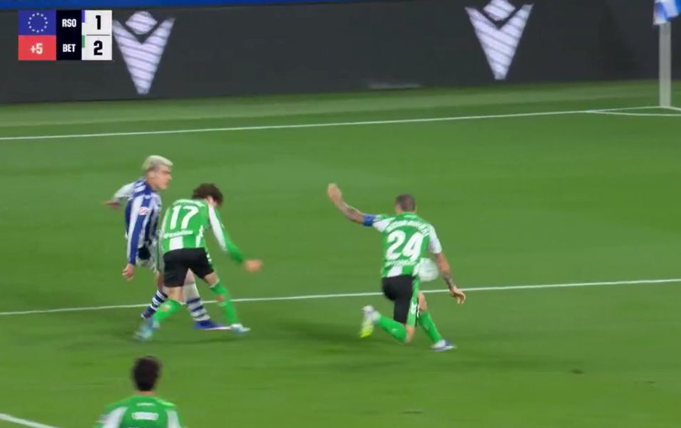El penalti en contra del Betis en San Sebastián