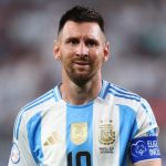 Messi durante un encuentro con la selección argentina