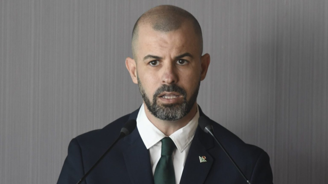 Manu Fajardo, durante una presentación del Betis