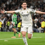 Fran García celebra su gol