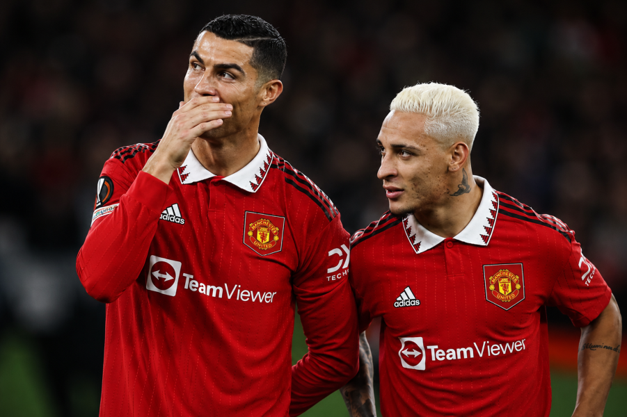Antony y Cristiano Ronaldo durante su estancia en Manchester