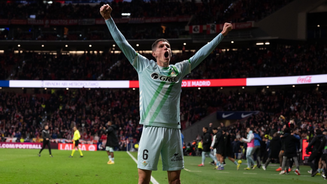 Altimira celebrando la victoria del Betis