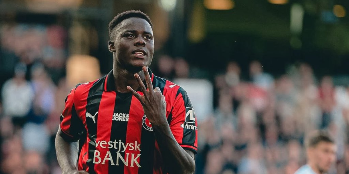 Franculino celebrando un gol con el Midtjylland