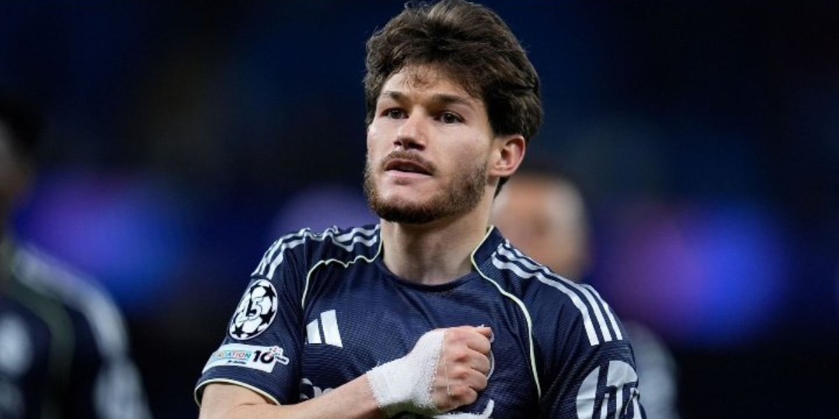 Fran García celebrando un gol con el Madrid