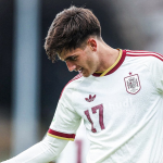 Morante celebra su gol con la sub 19