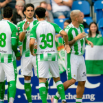 Celebración del gol del Betis ante el Lotte